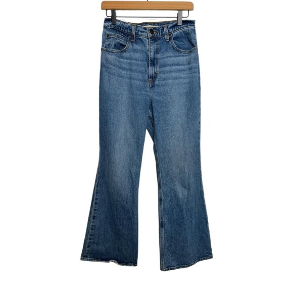 Levis 70s High Flare Denim Jeans High Rise Wide Med Wash Blue 28 X 32 - Picture 4 of 12